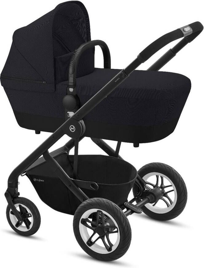 Cybex Kinderwagen 3 in 1 Talos S Deep Black + Regenhoes + Autostoel Groep 0 Aton M I Size