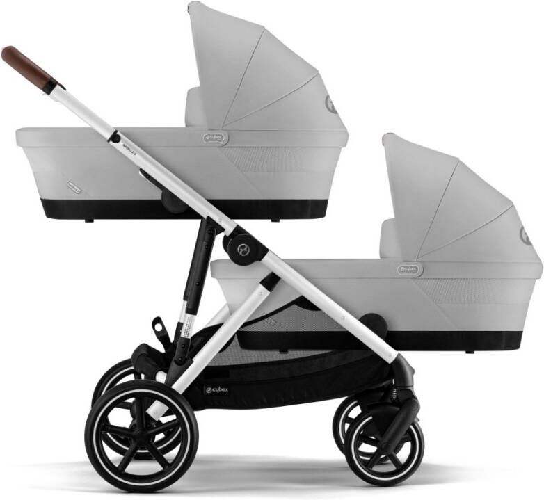 Cybex Tweeling Kinderwagen Gazelle S Silver Lava Grey Mid Grey