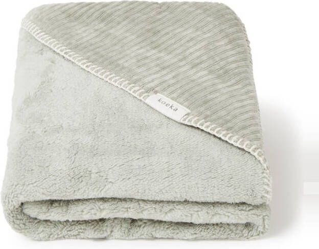 Koeka omslagdoek teddy/corduroy Vik 100x100 cm groen