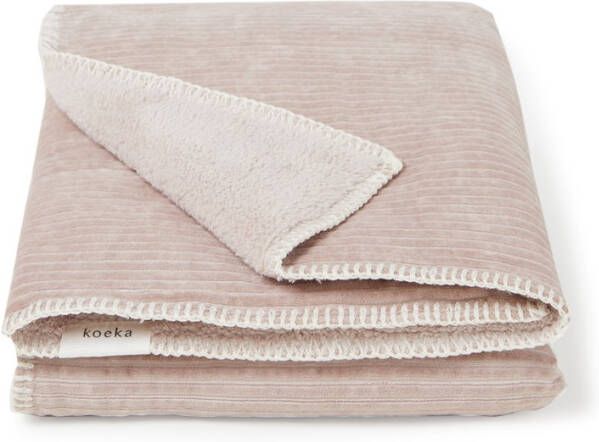 Koeka baby wiegdeken teddy Vik 75x100 cm grey pink