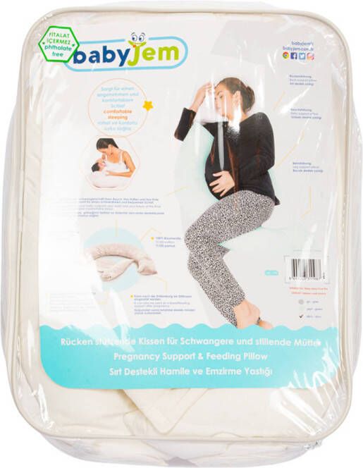 Babyjem volwassen zwangerschapkussen rugsteun & Borstvoeding wit