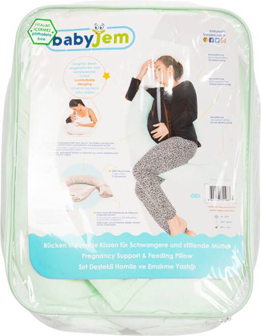 Babyjem Zwangerschapskussen Voedingskussen Lichaamskussen Zijslaapkussen Ecru Wit