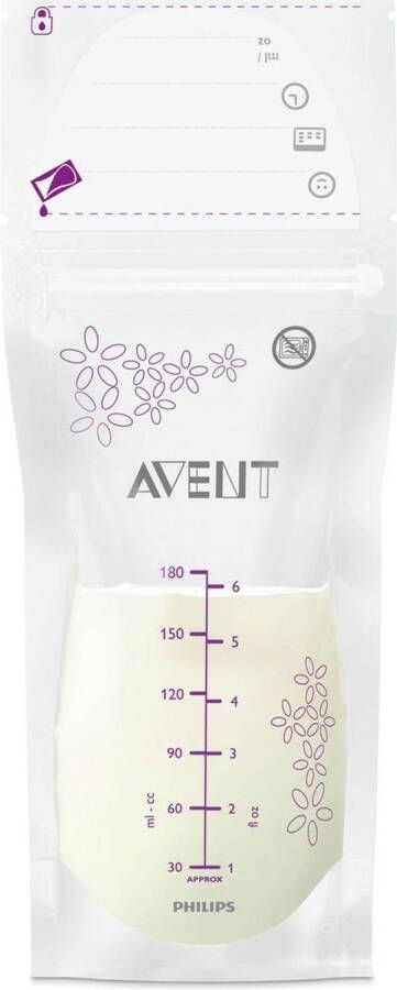 Philips Avent Bewaarzakjes Voor Moedermelk 25 Stuks 180 Ml