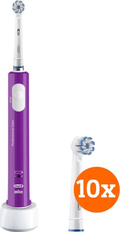 Oral-B Oral B Junior 6+ Paars + Sensitive Clean opzetborstels(10 stuks )