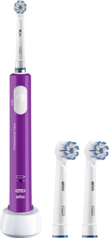 Oral-B Oral B Junior 6+ paars + Sensitive Clean Opzetborstels(2 stuks )