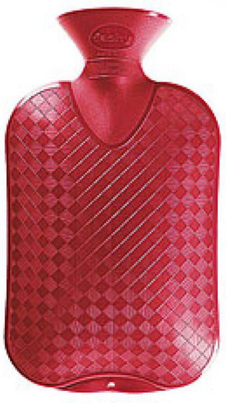 Fashy 2x Warmwaterzak Enkele Ribbel Cranberry 2 liter