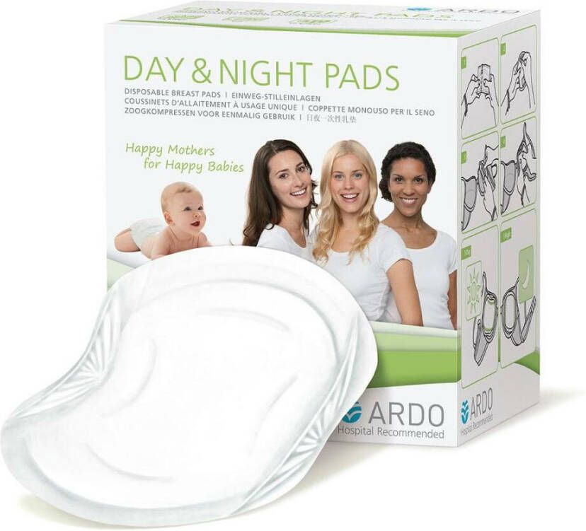 Ardo  Day & Night Pads zoogcompressen 30 Stuk Wit