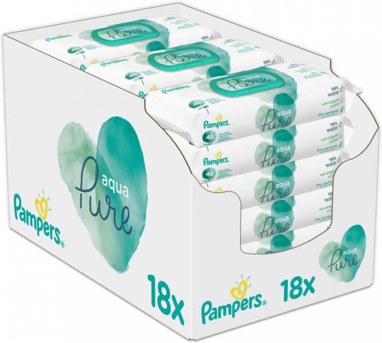 Pampers Aqua Pure Billendoekjes Kwartaalverpakking 864 Stuks