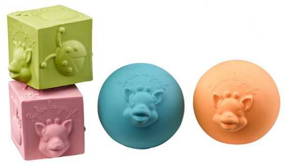 Fan Toys Sophie La Girafe Set 2 Ballen + 2 Kubussen So&apos, pure