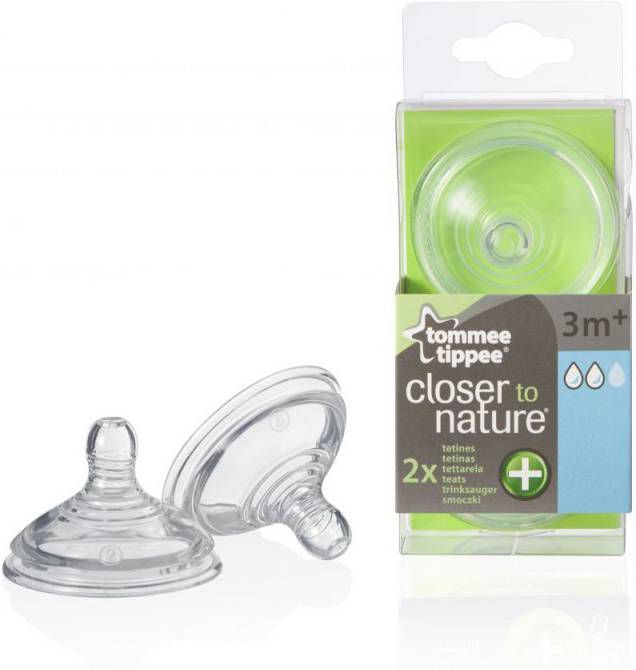 Tommee Tippee Closer to Nature Anti-Koliek Flesspeen x2 Medium Stroom