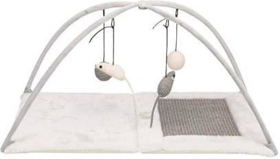 vidaXL Trixie Krabkussen 60 X 33 X 42 Cm Met Speelgoed Dat Aan Een Draad Hangt Lichtgrijs Voor Cat