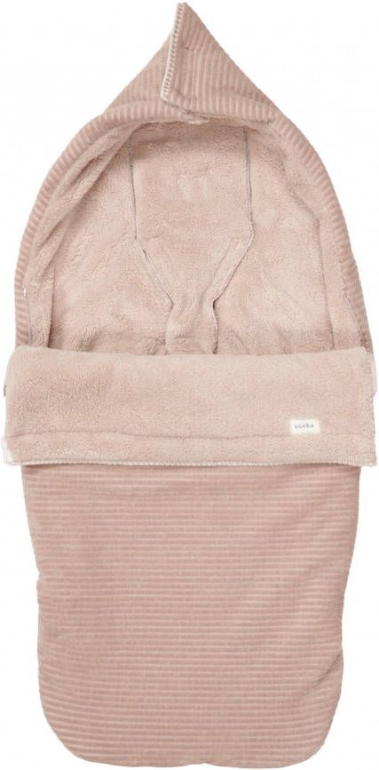 Koeka Vik buggy voetenzak met teddy 40x115 cm grey pink