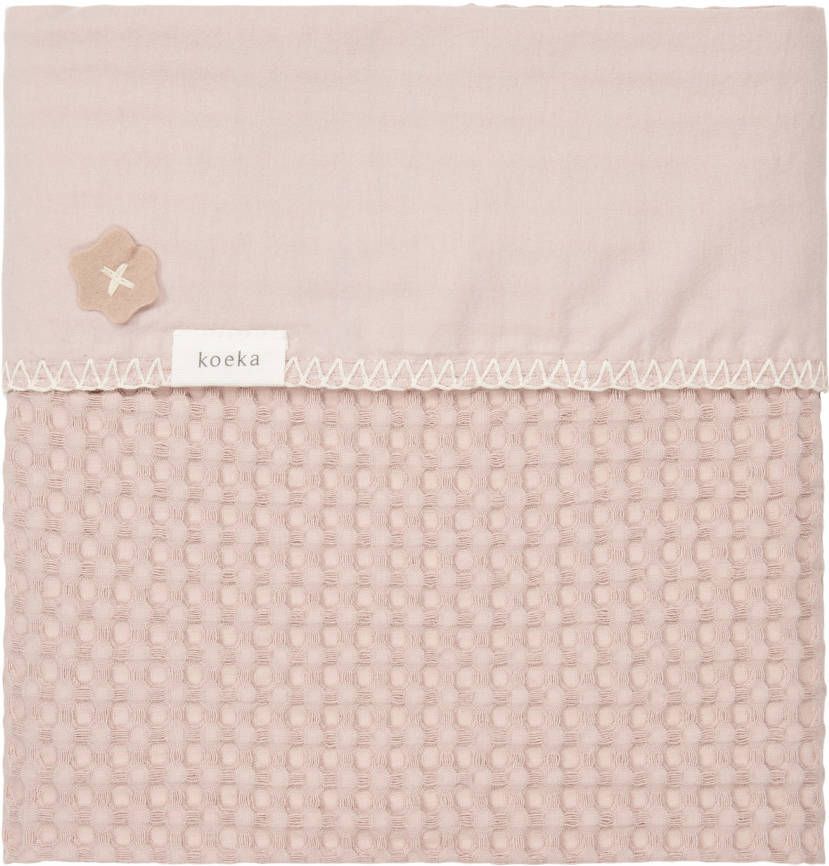 Koeka Antwerp baby wiegdeken flanel 75x100 cm grey pink/grey pink