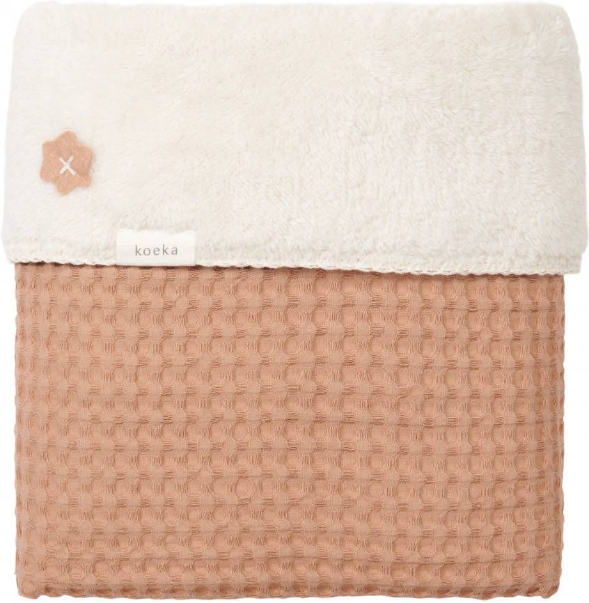 Koeka Oslo baby wiegdeken teddy 75x100 cm soft earth/pebble