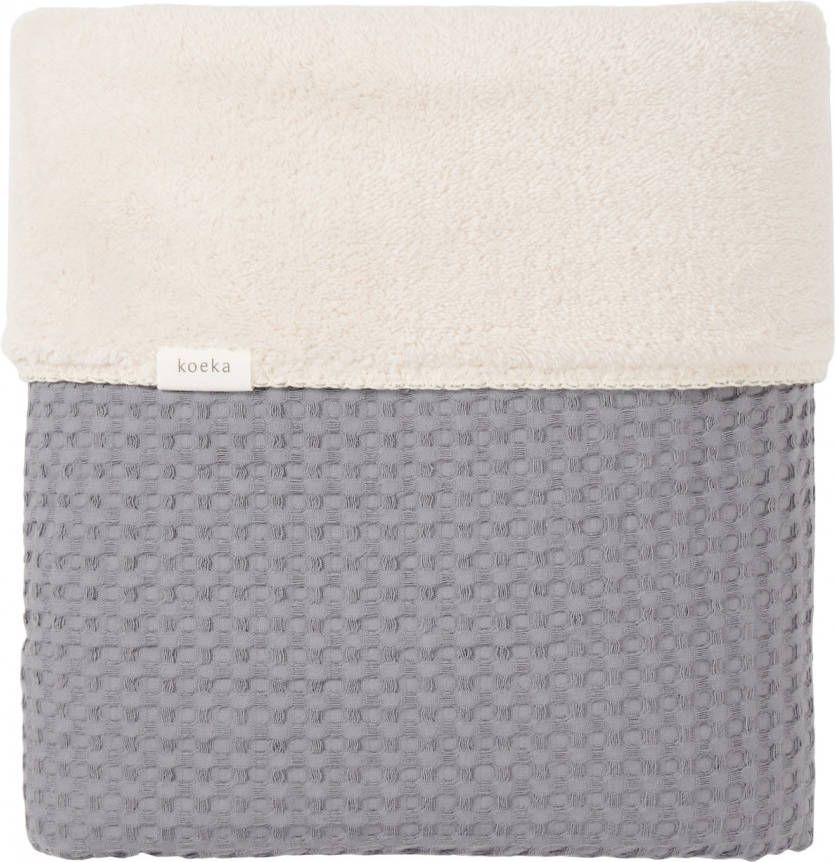 koeka  babydeken Wafelpique/Pluche Oslo steel grey/pebble Grijs Gr.Babymode (6 24 maanden)