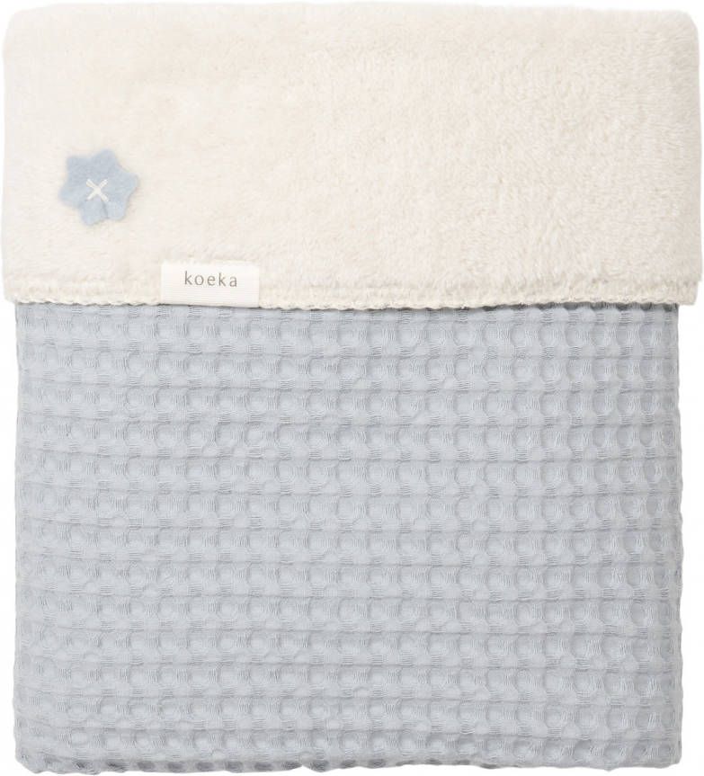 Koeka Oslo baby wiegdeken teddy 75x100 cm wave/pebble