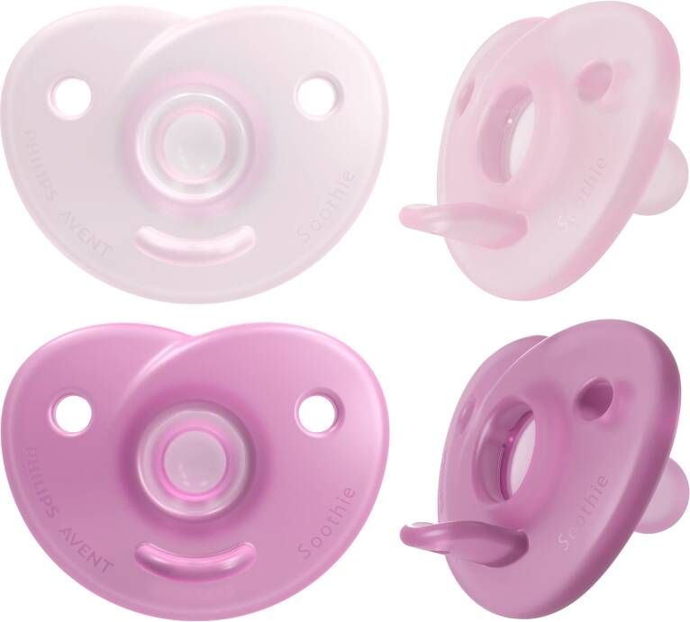 Philips AVENT Speen Soothie 0 6m SCF099 kaakvriendelijk voorgevormde speen van silicone, inclusief sterilisatiebox(2 stuks )