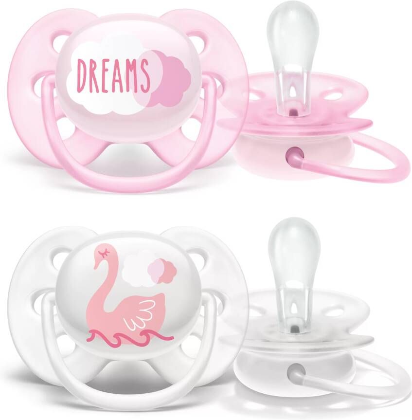 Philips Avent Ultra Soft Fopspeen 0/6 Mnd Roze 2 Stuks