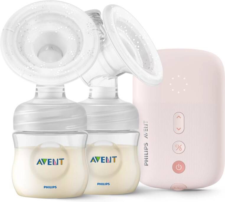 Philips AVENT Dubbele elektrische borstkolf SCF397 met 2 x 120 ml natural flessen(set, 12 delig )