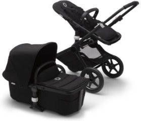 Bugaboo Fox 2 kinderwagen/stoel /reiswieg, zwart frame/zwarte stof/zwarte zonnekap
