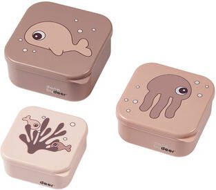 Done by Deer Baby Accessoires Snack box set 3 pcs Sea friends Lichtroze