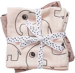 Done by Deer Contour hydrofiele monddoekjes 70x70 cm (2 stuks) roze