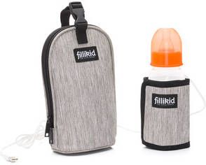 fillikid Flessenwarmer lichtgrijs gemê, leerd