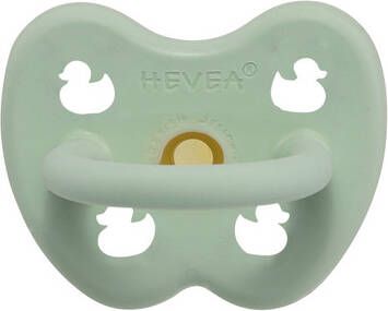 Hevea Fopspeen natuurrubber/mellow mint/orthodontisch/eend(0 3 mon. )