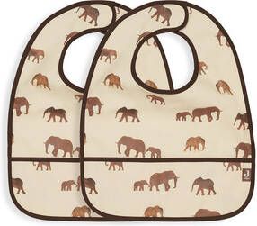 jollein Slabbetje Waterdicht Savannah Beige 2 Pakken