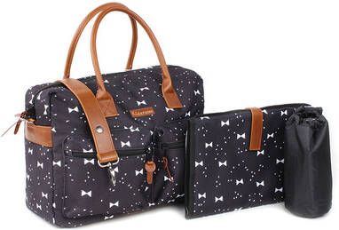 Kidzroom Black & White Diaperbag black / bows Luiertas