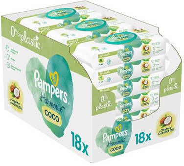 Pampers Billendoekjes AquaPure Coconut Navulpak 18x42 = 756 doekjes