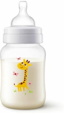 Philips Avent Babyfles Anti Koliek SCF821/12 incl. AirFree ventiel 260 ml 1 stuk Giraffe