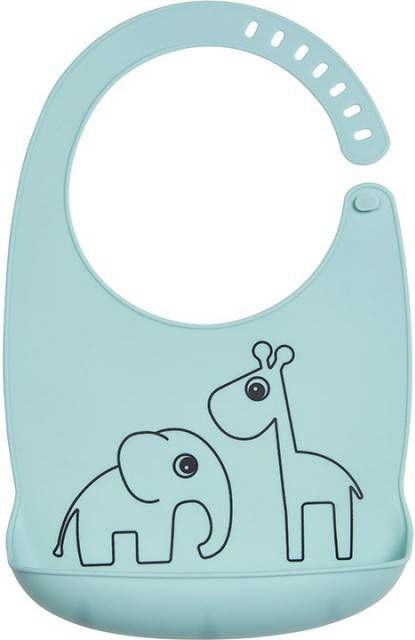 Done by Deer Baby Accessoires Silicone Bib Deer Friends Blauw
