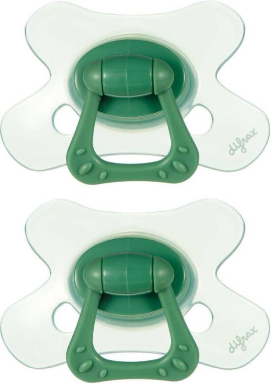 Difrax fopspeen Natural 20+ maanden Cotton Candy Mosgroen(2 stuks )