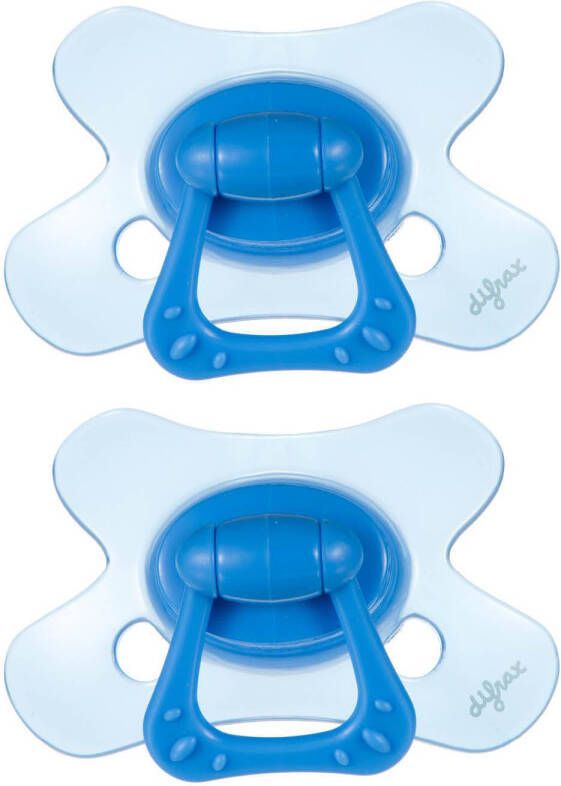 Difrax fopspeen Natural 6+ maanden Cotton Candy Blauw(2 stuks )
