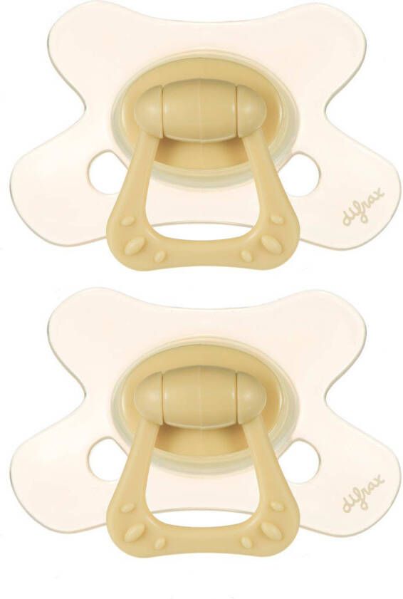 Difrax fopspeen Natural 6+ maanden Cotton Candy Geel(2 stuks )