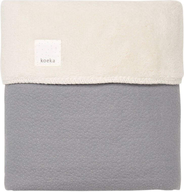 Koeka Riga baby wiegdeken teddy 75x100 cm steel grey