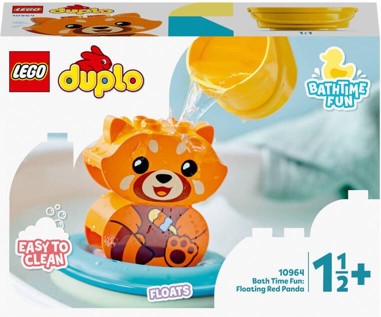 Lego 10964 DUPLO Pret in Bad Drijvende Rode Panda Badspeelgoed voor Baby's en Peuters vanaf 1 .5+ Jaar, Babyspeelgoed online kopen