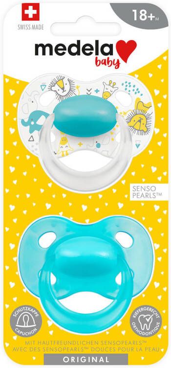 Medela Baby fopspeen Original 18+ turquoise blue(2 stuks )