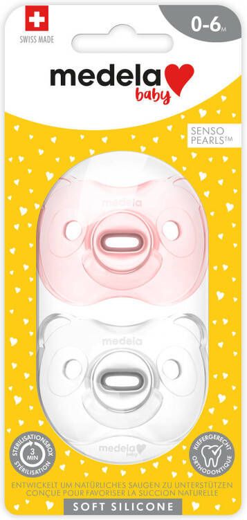 Medela Baby fopspeen Soft Silicone 0 6m soft pink/transp(2 stuks )