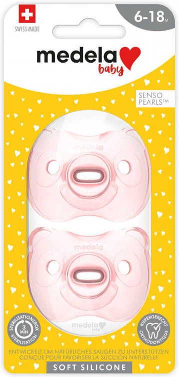 Medela Baby fopspeen Soft Silicone 6 18m soft pink(2 stuks )