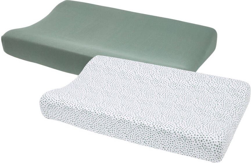 Meyco aankleedkussenhoes set van 2 Basic jersey Cheetah forestgreen