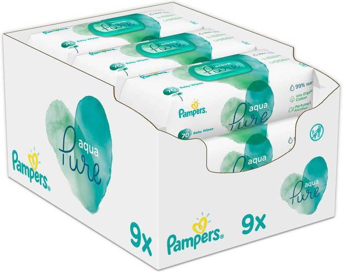 Pampers Billendoekjes AquaPure Navulpak 9x48 = 432 doekjes